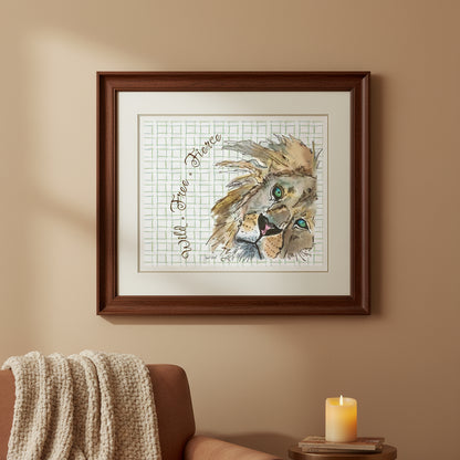 Lion Poster Horizontal | Wild Free Fierce Wall Art