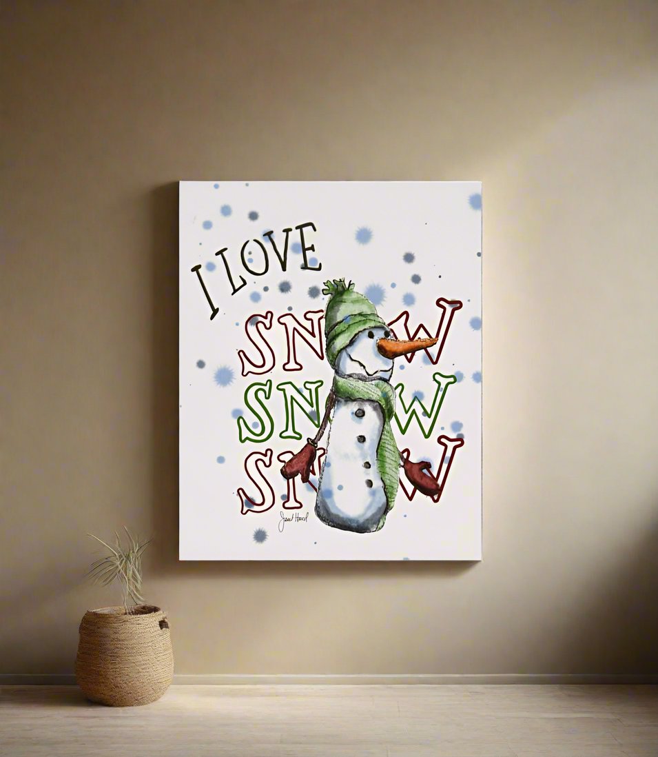 Poster "I Love Snow Snow Snow" art by Janet Hoard