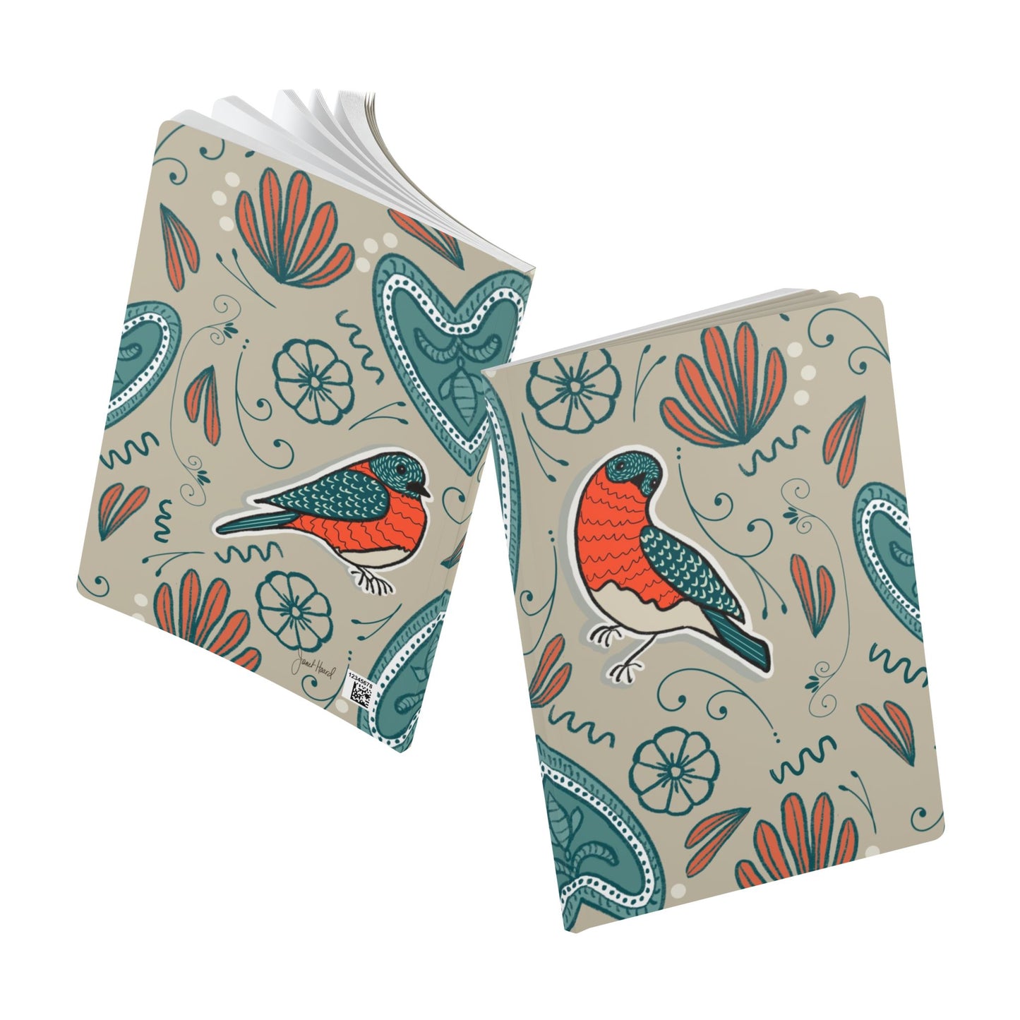 Robin Notebook | Whimsical Bird Softcover Journal