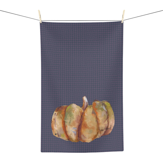 Tea Towel Microfiber "Posh Pumpkin - Purple" art by Janet Hoard