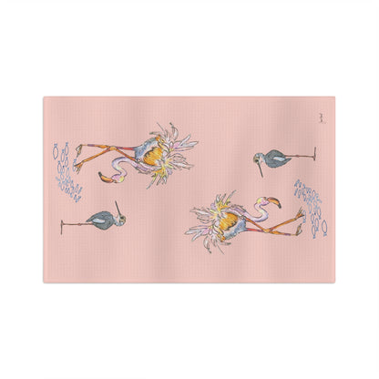 Bird Kitchen Towel | Pink Coastal Watercolor Design