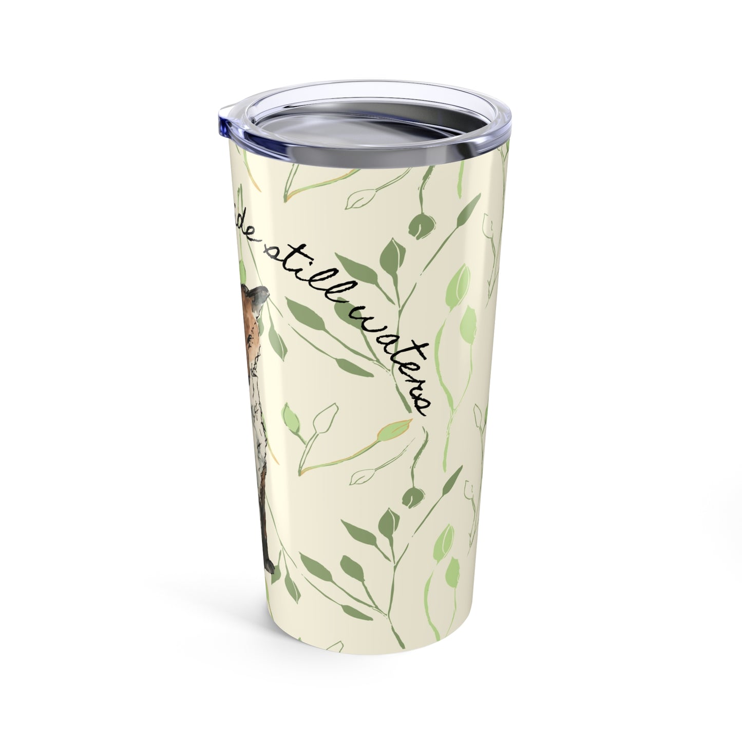 Fox Tumbler – Psalm 23:2 Stainless Steel Cup | Woodland Nature Design