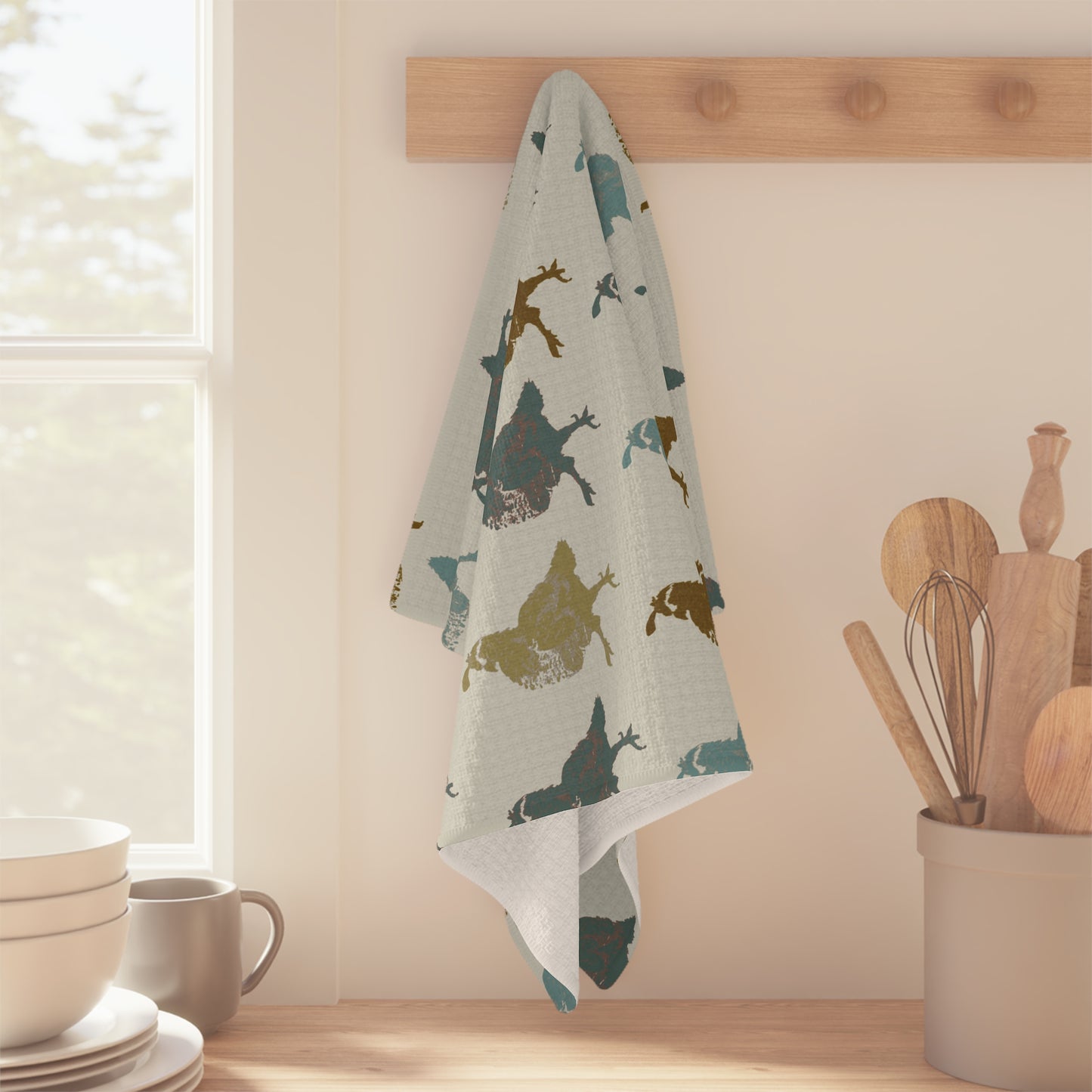 Quail Study Kitchen Towel | Earthy Woodland Kitchen Decor