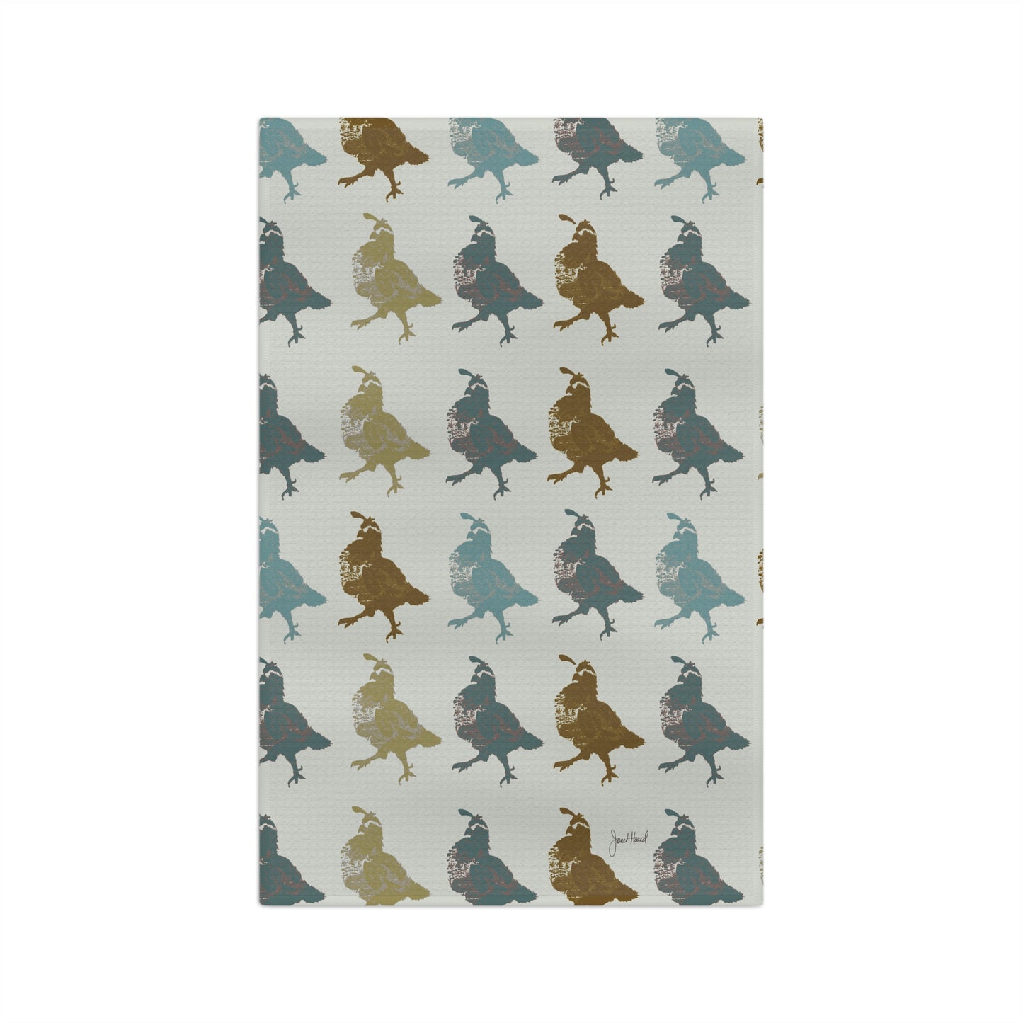 Quail Study Kitchen Towel | Earthy Woodland Kitchen Decor